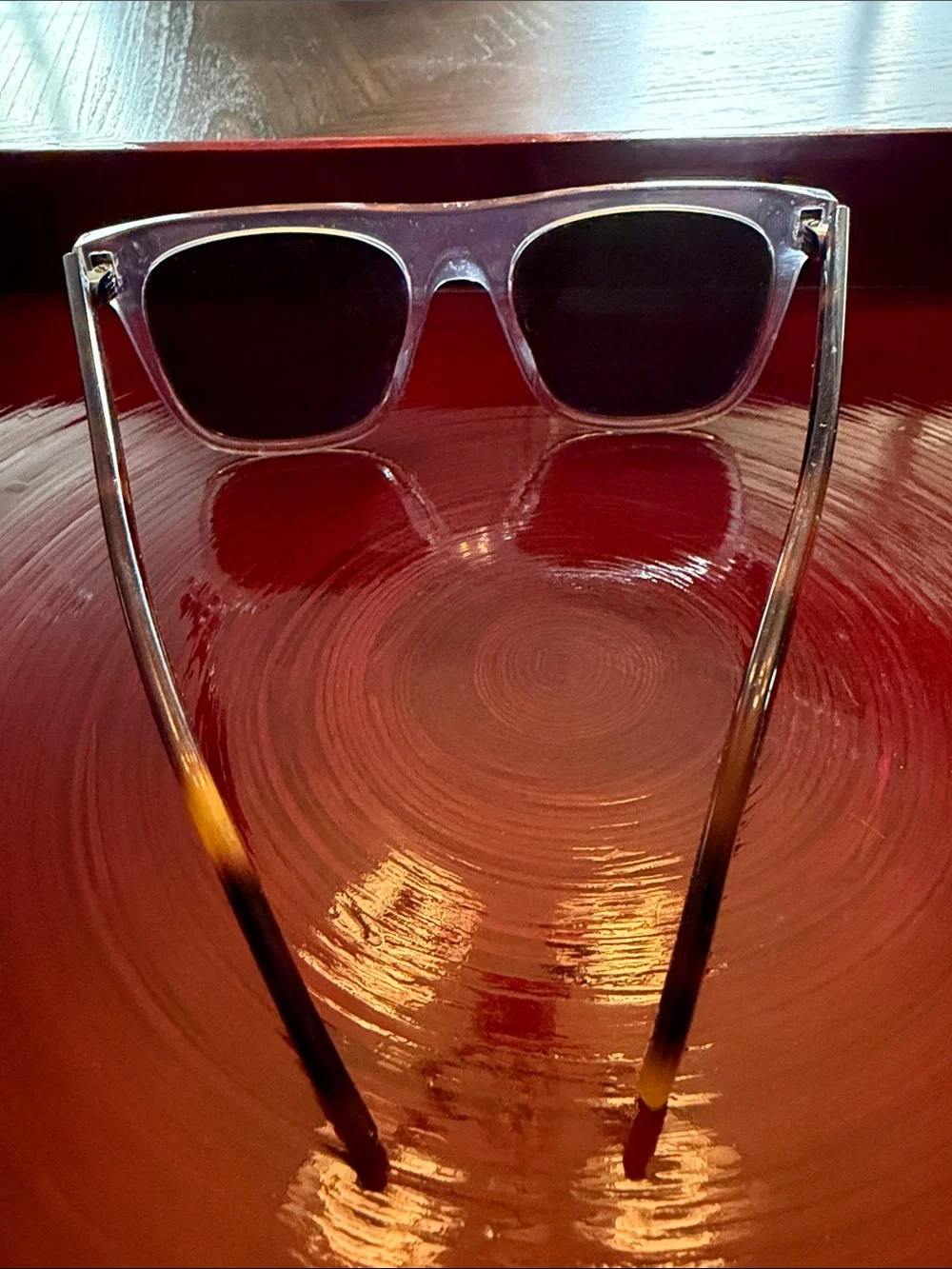 Dior Clear Frame Sunglasses with Dark Lenses
